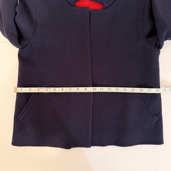Moth Anthropologie Amoruso Two Toned Knit Cardigan Sweater Jacket Navy Red XS - Picture 10 of 16